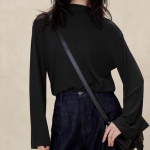 NWT ⋆ Banana Republic | Soft Luxe Boxy Shirt — Black